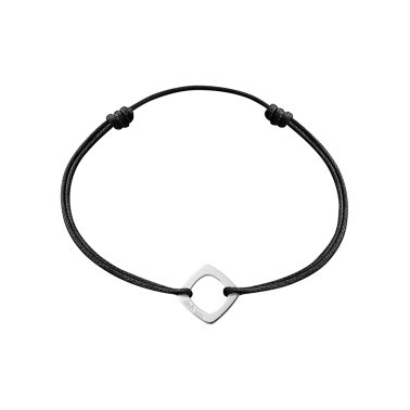 Bracelet Dinh Van Impression petit modèle en or blanc sur cordon - SOLDAT PL