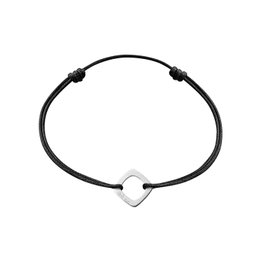 Bracelet Dinh Van Impression petit modèle en or blanc sur cordon - SOLDAT PL