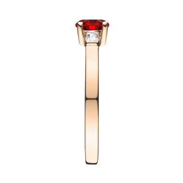 Solitaire Lepage Albert en or rose rubis et diamants