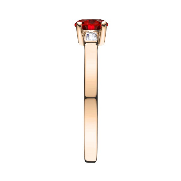 Solitaire Lepage Albert en or rose rubis et diamants