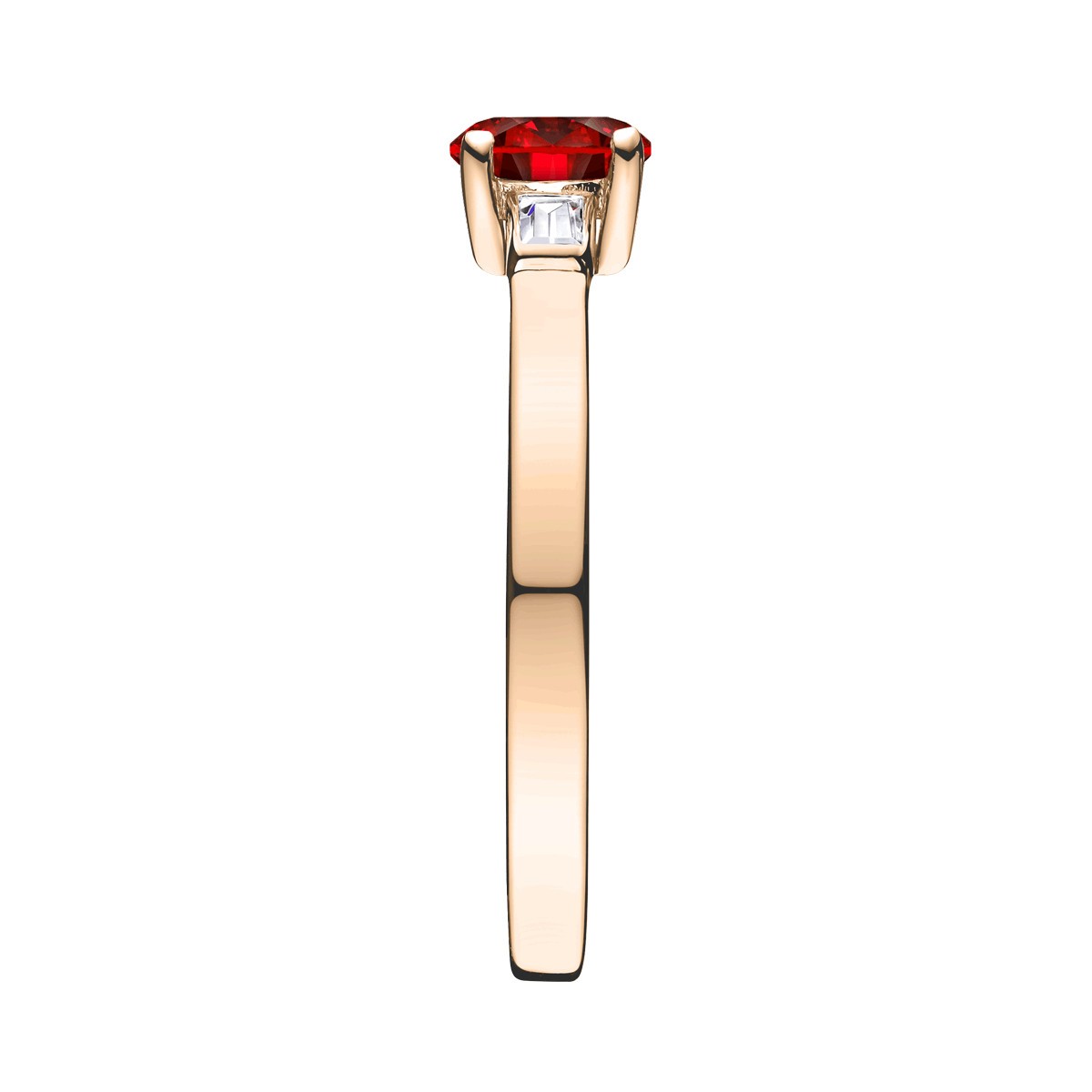 Solitaire Lepage Albert en or rose rubis et diamants
