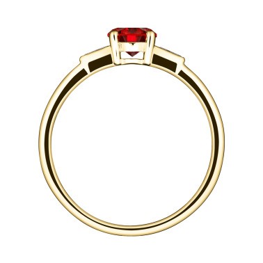 Solitaire Lepage Albert en or jaune rubis et diamants