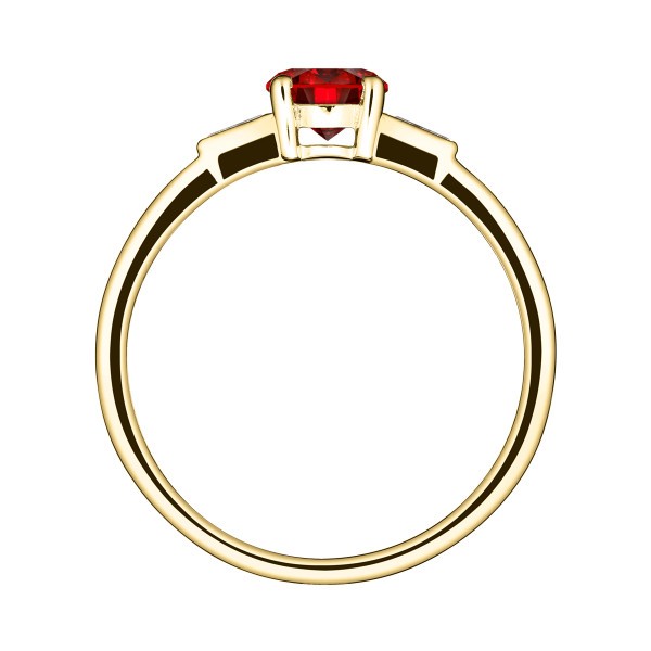 Solitaire Lepage Albert en or jaune rubis et diamants