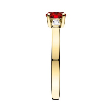 Solitaire Lepage Albert en or jaune rubis et diamants