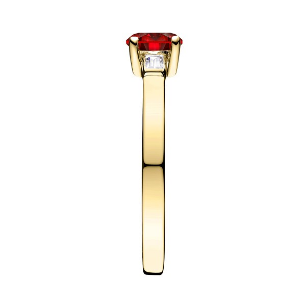 Solitaire Lepage Albert en or jaune rubis et diamants
