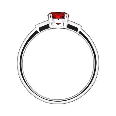 Solitaire Lepage Albert en or blanc rubis et diamants