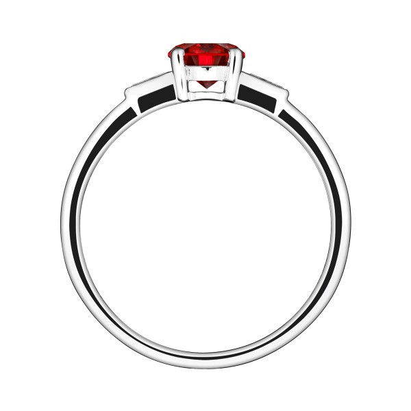 Solitaire Lepage Albert en or blanc rubis et diamants