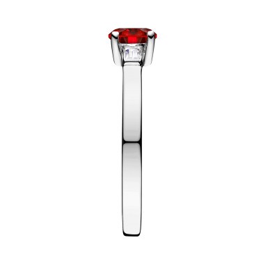 Solitaire Lepage Albert en or blanc rubis et diamants