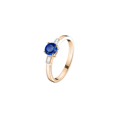 Solitaire Lepage Albert en or rose saphir et diamants