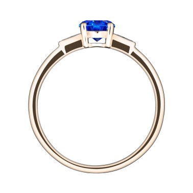 Solitaire Lepage Albert en or rose saphir et diamants