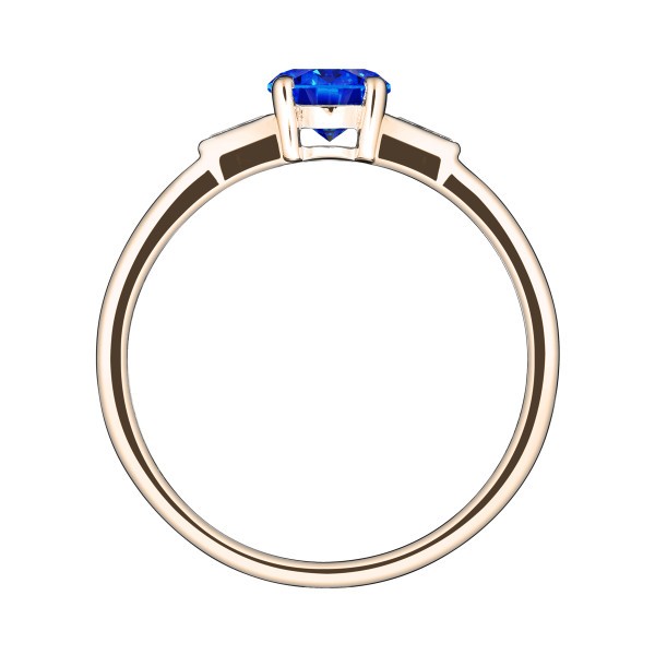 Solitaire Lepage Albert en or rose saphir et diamants