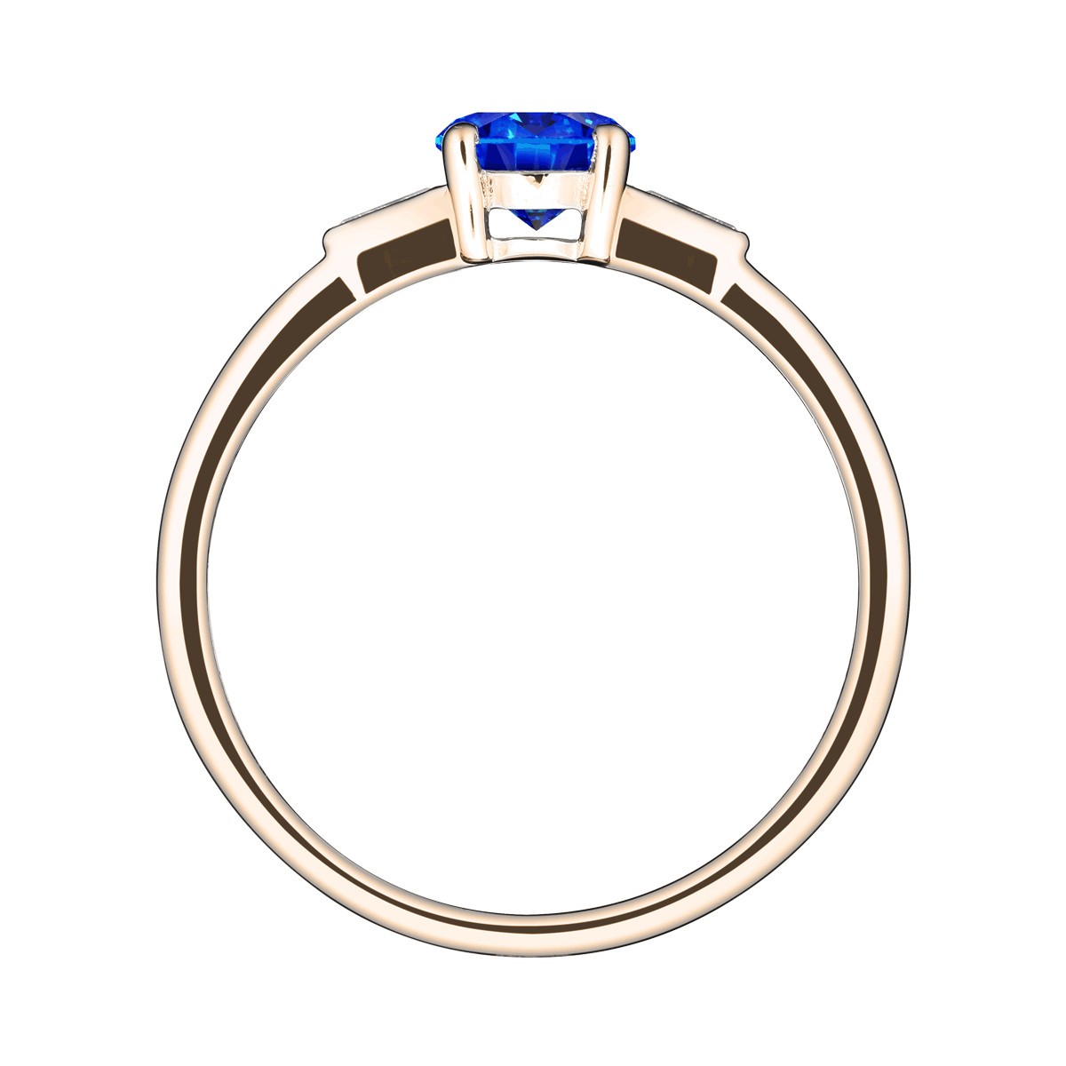 Solitaire Lepage Albert en or rose saphir et diamants