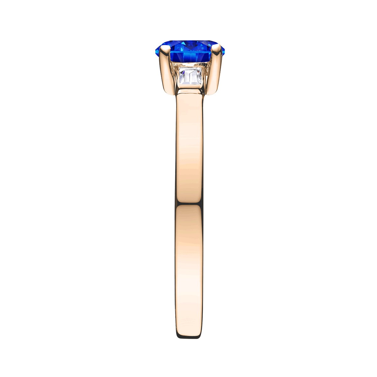Solitaire Lepage Albert en or rose saphir et diamants