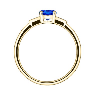 Solitaire Lepage Albert en or jaune saphir et diamants