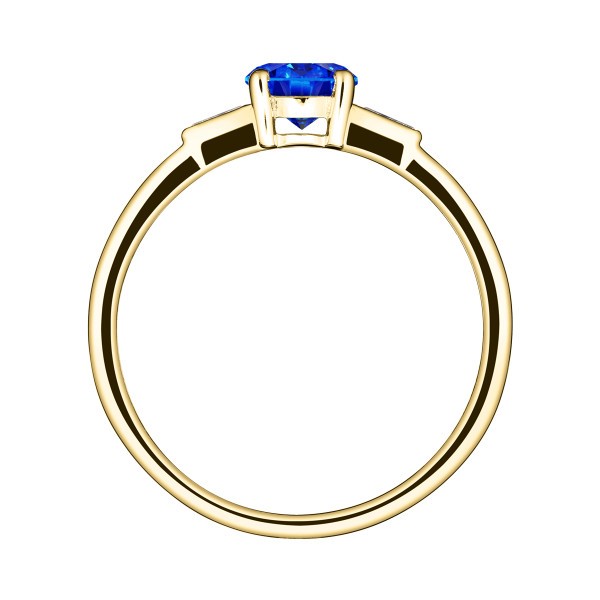 Solitaire Lepage Albert en or jaune saphir et diamants