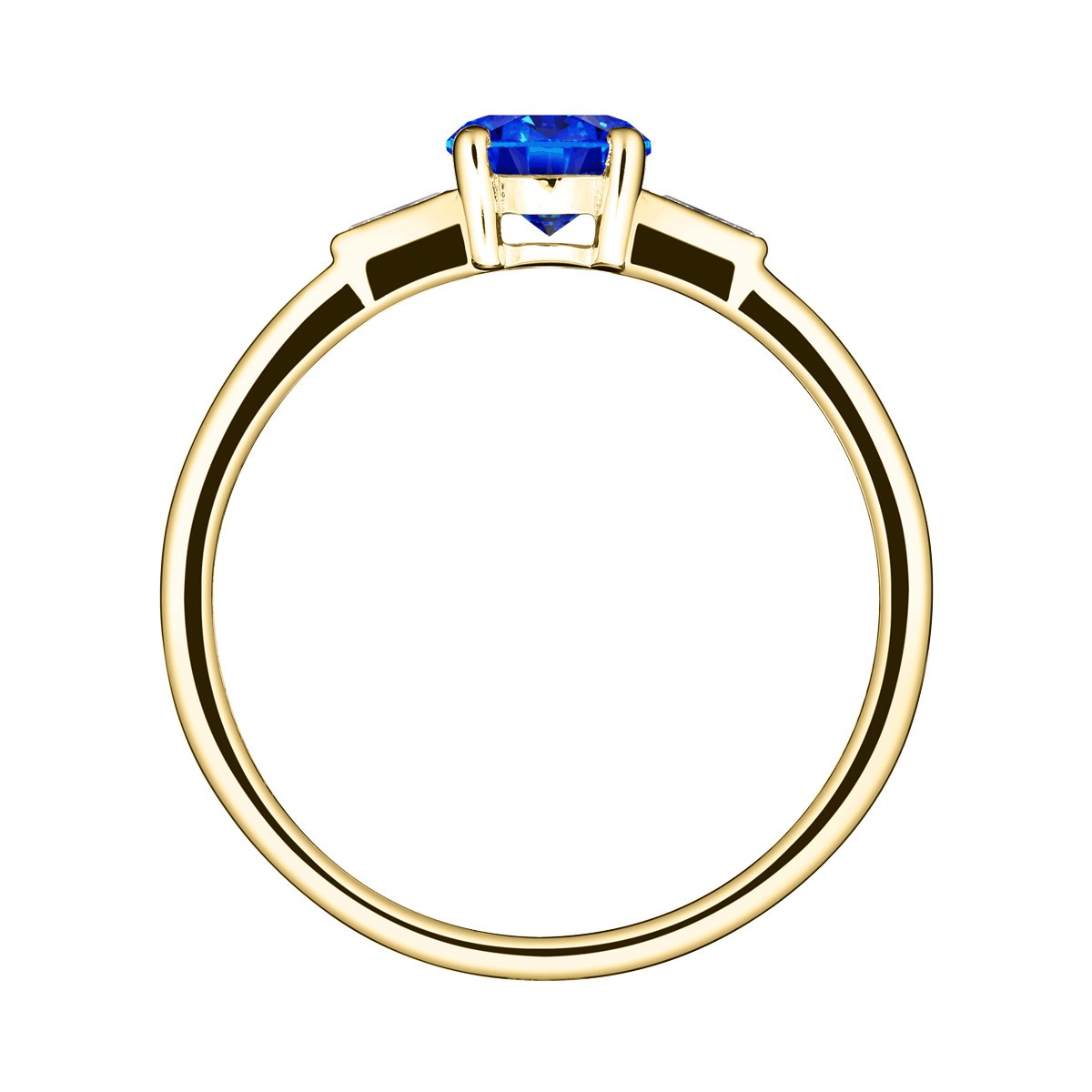 Solitaire Lepage Albert en or jaune saphir et diamants