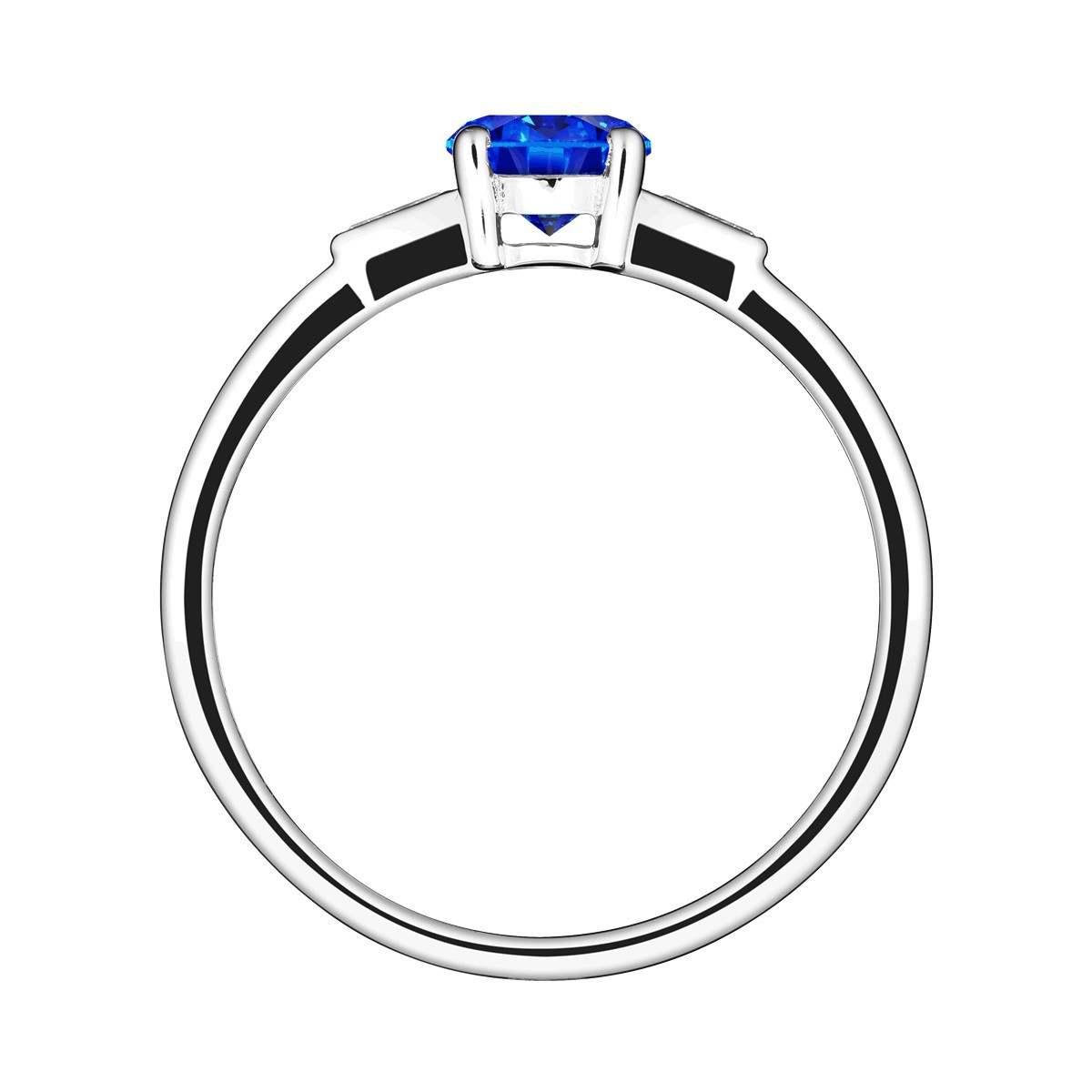 Solitaire Lepage Albert en or blanc saphir et diamants