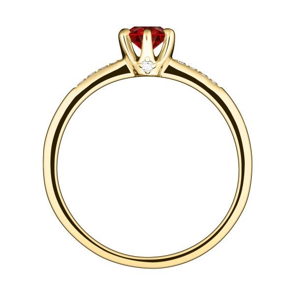 Solitaire Lepage Achille en or jaune rubis et diamants