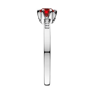 Solitaire Lepage Achille en or blanc rubis et diamants