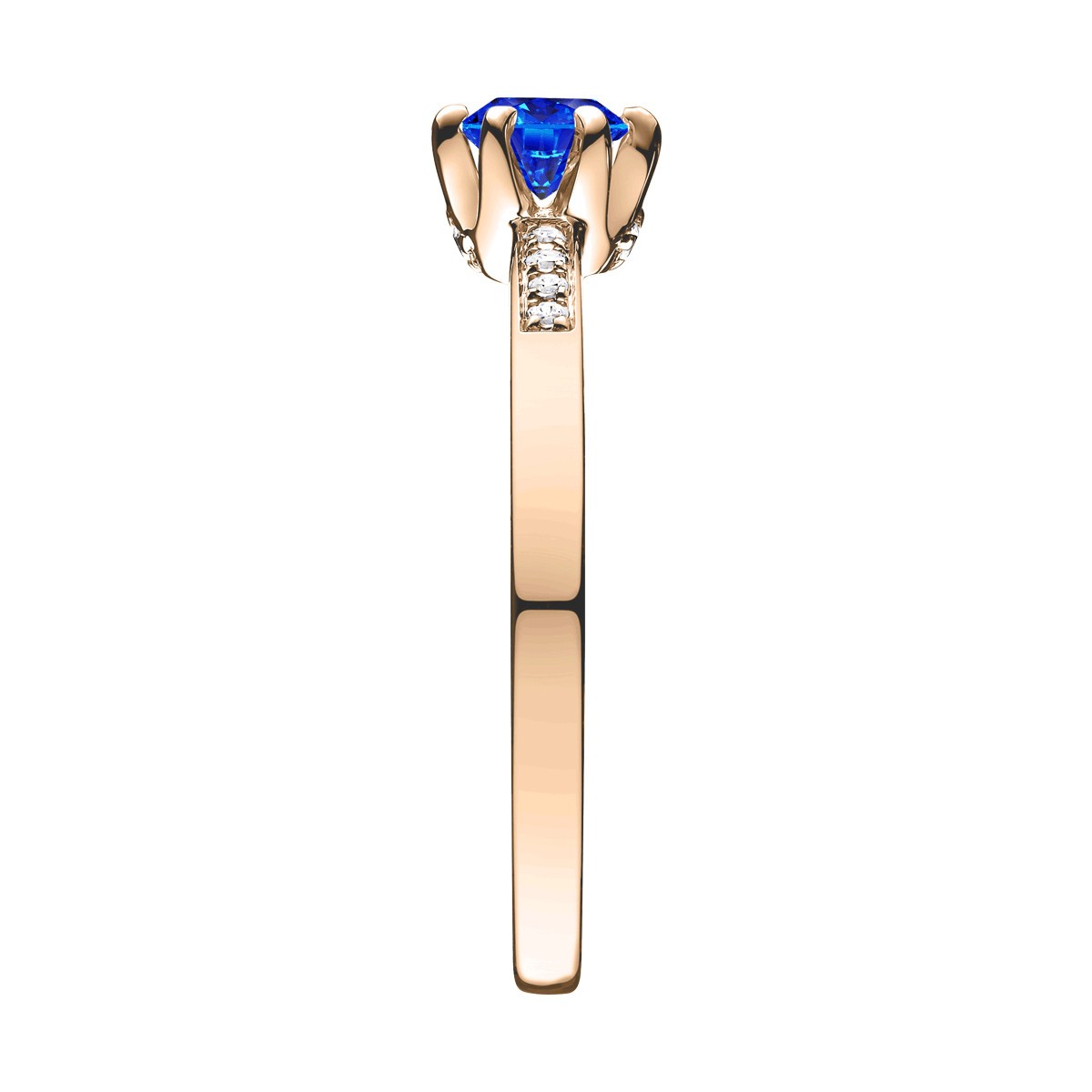 Solitaire Lepage Achille en or rose saphir et diamants
