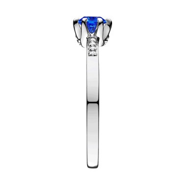 Solitaire Lepage Achille en or blanc saphir et diamants