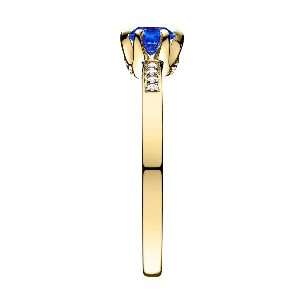 Solitaire Lepage Achille en or jaune saphir et diamants