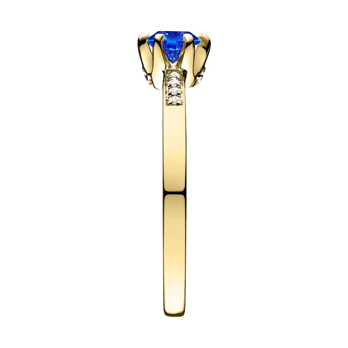 Solitaire Lepage Achille en or jaune saphir et diamants