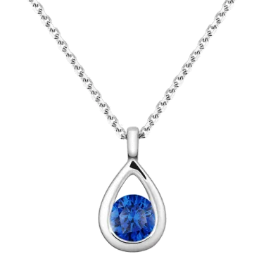 Collier Lepage Clyde en or blanc et saphir