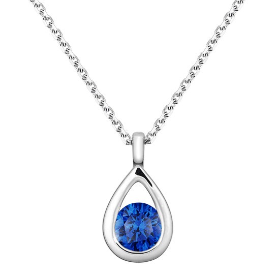 Collier Lepage Clyde en or blanc et saphir