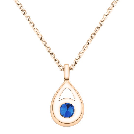 Collier Lepage Clyde en or rose et saphir