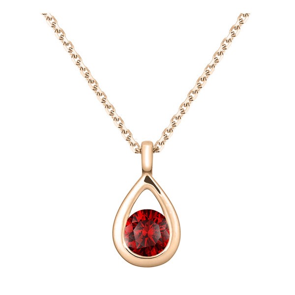 Collier Lepage Clyde en or rose et rubis
