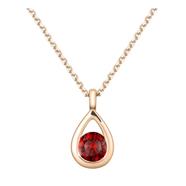 Collier Lepage Clyde en or rose et rubis