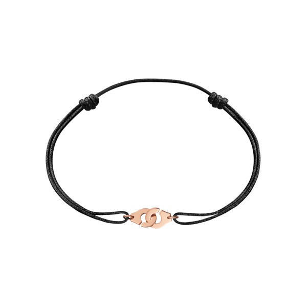 Bracelet Dinh Van Menottes R8 en or rose sur cordon