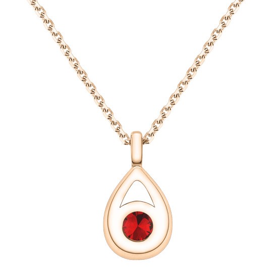 Collier Lepage Clyde en or rose et rubis