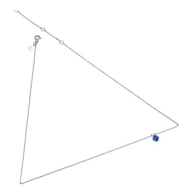 Collier Lepage Présage en or blanc et saphir