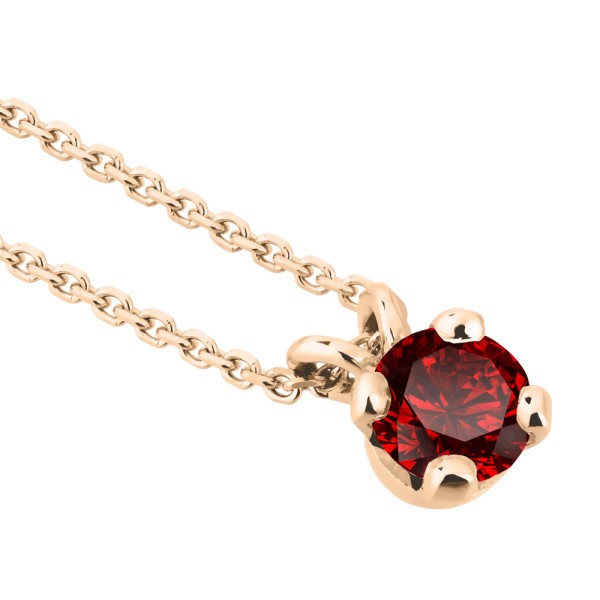 Collier Lepage Présage en or rose et rubis