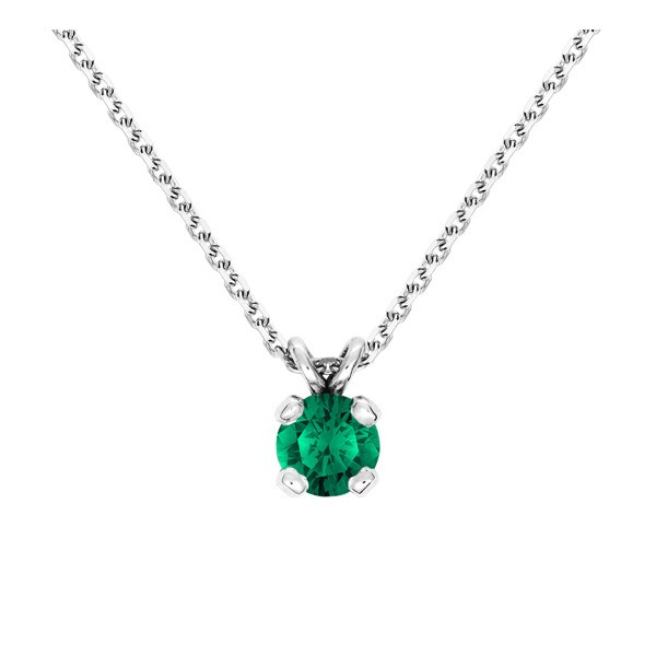 Collier Lepage Présage en or blanc et émeraude