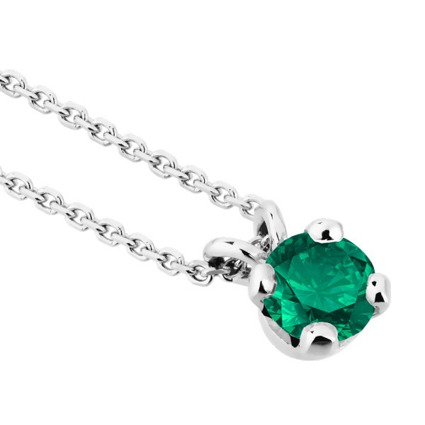 Collier Lepage Présage en or blanc et émeraude