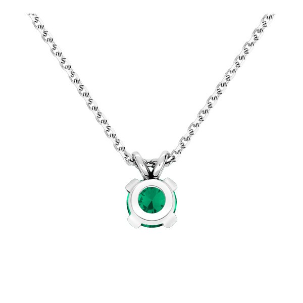 Collier Lepage Présage en or blanc et émeraude