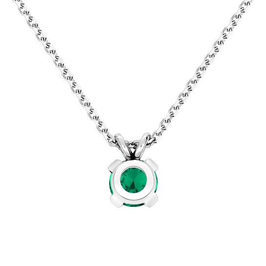 Collier Lepage Présage en or blanc et émeraude