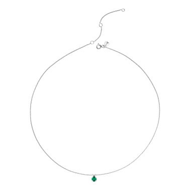 Collier Lepage Présage en or blanc et émeraude