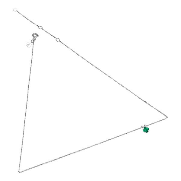 Collier Lepage Présage en or blanc et émeraude