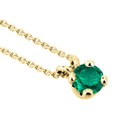 Collier Lepage Présage en or jaune et émeraude
