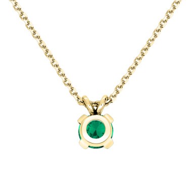 Collier Lepage Présage en or jaune et émeraude