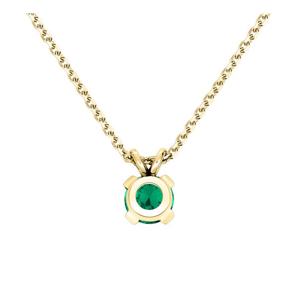 Collier Lepage Présage en or jaune et émeraude