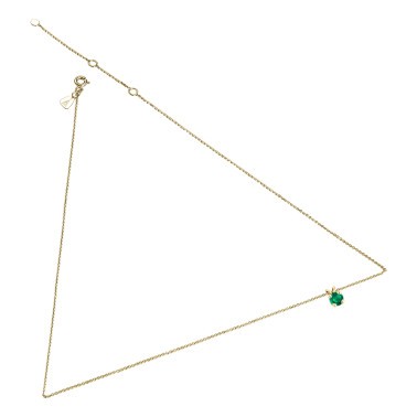 Collier Lepage Présage en or jaune et émeraude