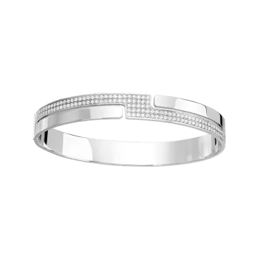 Bracelet Dinh Van Seventies en or blanc et diamants