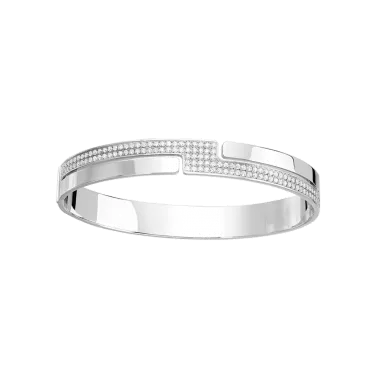 Bracelet Dinh Van Seventies en or blanc et diamants