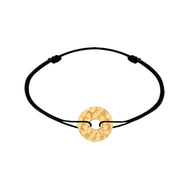 Bracelet Dinh Van Pi Chinois petit modèle en or jaune sur cordon