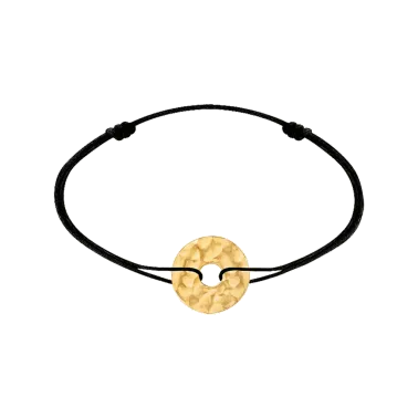 Bracelet Dinh Van Pi Chinois petit modèle en or jaune sur cordon - SOLDAT